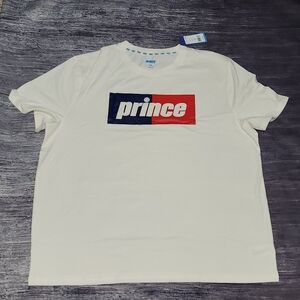 Prince Pickle Ball Mens Ivory T-Shirt Size XXL Short Sleeve‎ Crew Neck NWT